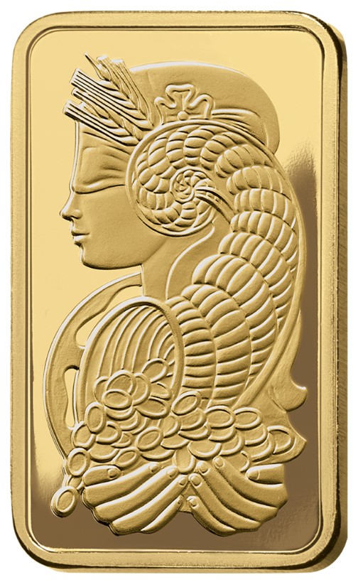 5oz Gold Bar Lady Fortuna Minted PAMP
